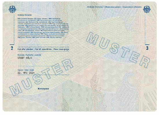 Muster Reisepass (BGBl. 2024 I Nr. 125 S. 4) Muster Reisepass (BGBl. 2024 I Nr. 125 S. 4)